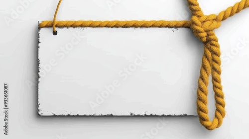 A blank tag with a yellow rope, ideal for labeling or pricing items in your store or for creative projects.