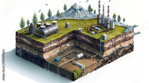 A diagram of carbon dioxide storage solutions, including geological sequestration and utilization technologies