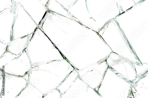 High-resolution image of shattered glass with intricate cracks and shards. Perfect for backgrounds, textures, or dramatic design elements.