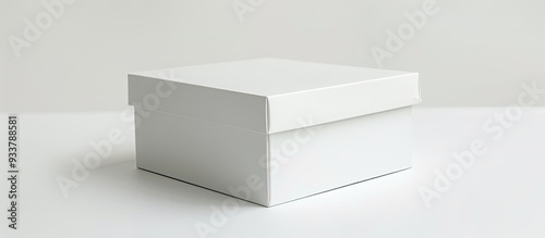 Isolated white box with a lid on a clean white background, suitable for use as a copy space image.