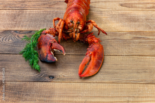 Lobster on wooden Background