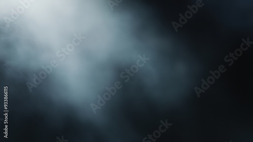 A mysterious and foggy dark scene with a soft light beam cutting through the haze.