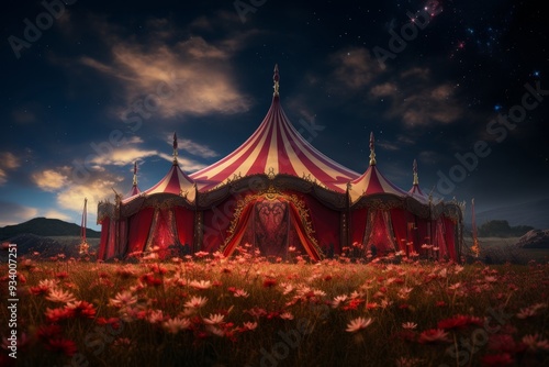 Enchanted Circus Tent Under a Starry Sky