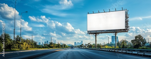 A blank Billboard During Daytime on Busy Road Business Traffic