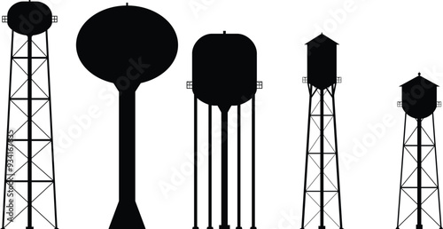 Water Tower Silhouette Pack