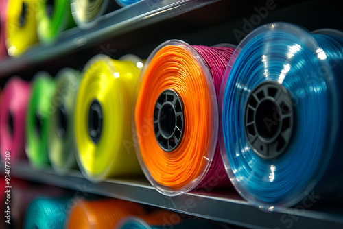 Multi-colored spools of 3D printing filament