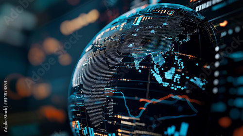 Global Economy Represented by Currency Symbols and World Map