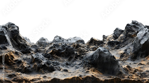 Asteroid landscape isolated on a transparent background