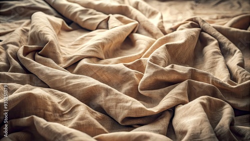 Effortless elegance radiates from rumpled linen, crumpled, and rebellious, exuding a laid-back, morning-after, soft-focus, warm-toned intimacy.