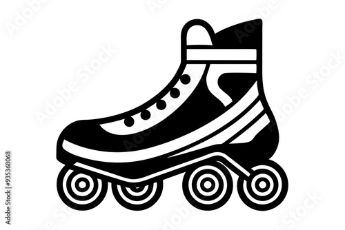 Rollerblade Vector Illustration, Skating Graphic Design, Inline Skate Clipart, Roller Skate Icon