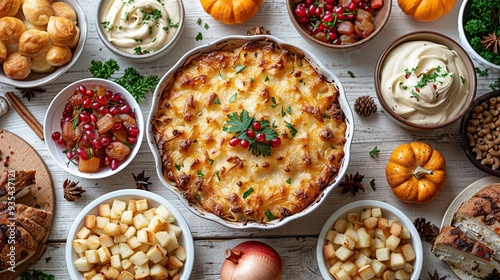 Thanksgiving Feast: A Table Full of Delicious Dishes