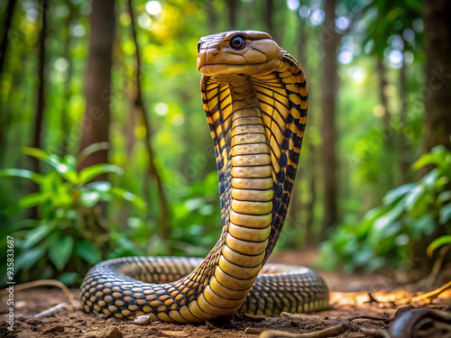 king cobra on the grass