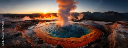 Thermal geyser burst in wilderness landscape, high resolution --ar 8:3 --style raw --personalize pyz3xwv --stylize 250 --v 6.1 Job ID: dca63215-ef28-4497-a849-605341333356