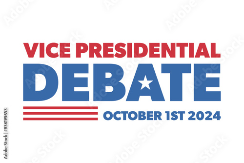 Vice presidential debate. Usa elections. Modern vector background. October 2024.