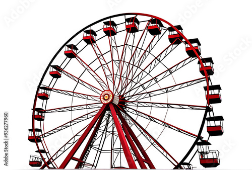 ferris wheel isolated white background minimalist png design