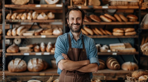 The smiling bakery owner