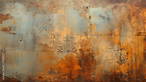 Detailed shot of rusty metal surface with corrosion and patina