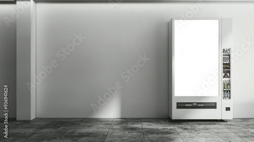 A White Vending Machine Against a White Wall