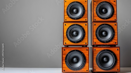 Stack of Wooden Speakers.