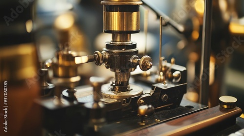 Vintage Microscope Close-Up