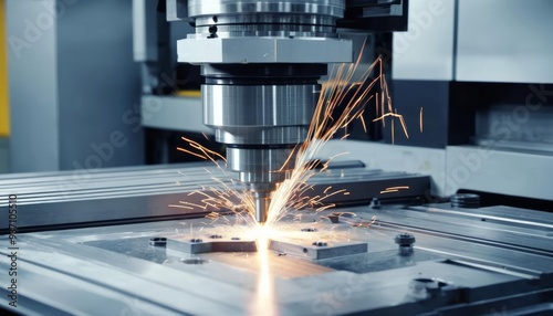  Precision machining in action A closeup of a CNC milling machine at work