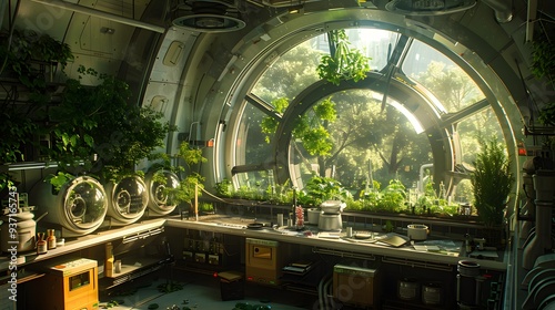 Futuristic Greenhouse Laboratory.