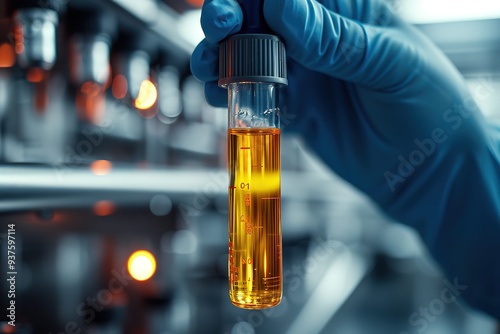 Doctor holding test tube doing research and development for medical experimental results and analysis in laboratory Innovation technology in medicine and science develop quality of people healthcare