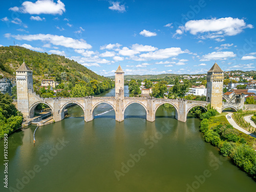 Valentré Bridge is a 14th-century six-span fortified stone arch bridge crossing the river Lot to the west of Cahors, in France. It has become a symbol of the city.