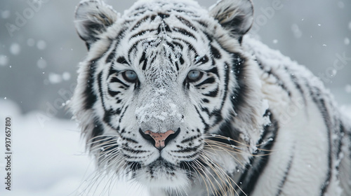 White tiger in the snow