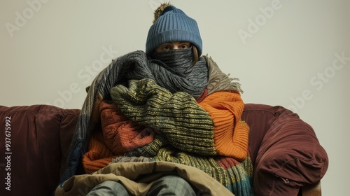 The bundled up person