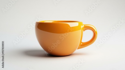 Vibrant Orange Ceramic Mug: Modern Design for Coffee and Tea Lovers