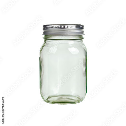 Empty Glass Jar with Silver Lid