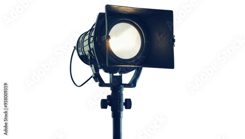 Glowing studio strobe light transparent background