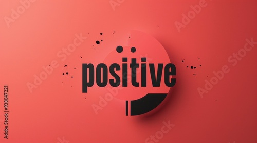 A red background with the word positive written in black