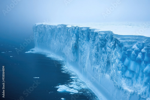 Glacial icebergs of Antarctica. Melting glaciers. Global warming