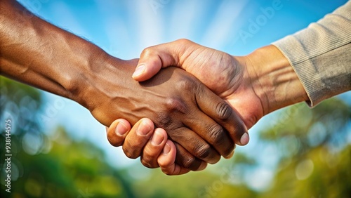 A supportive grasp forms a bond of trust, symbolizing unity, assistance, and cooperation, as two hands clasped together signify a promise of reliance and mutual aid.