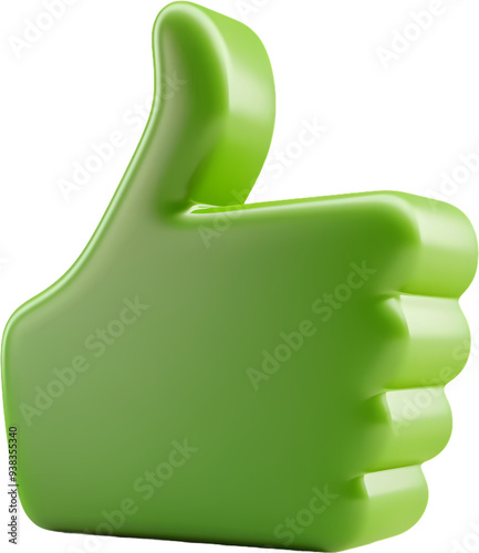 3D icon of green like symbol clip art