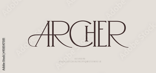 AR CH logo font and number. ci corporate identity modern luxury. Typography elegant beauty lettering serif italic fonts decorative brand wedding vintage retro logos. vector illustration