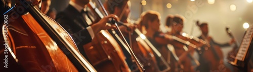 Classical music concert in a hall, Vintage, Elegant, Illustration, Emphasizing musical performance