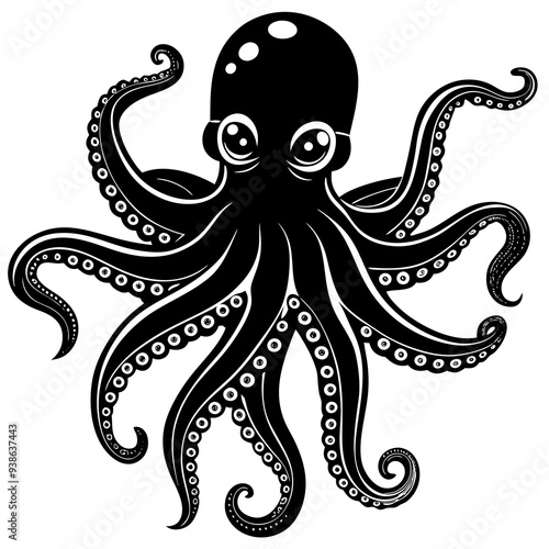 octopus vector silhouette logo icon