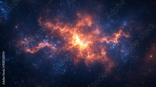 Beautiful cosmic nebula. Generative ai