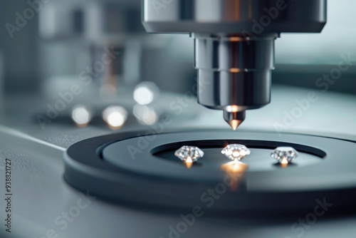 CVD diamond growth process with advanced machinery, where carbon atoms are meticulously deposited onto substrate to create flawless lab-grown diamonds, cutting-edge technology and precision.