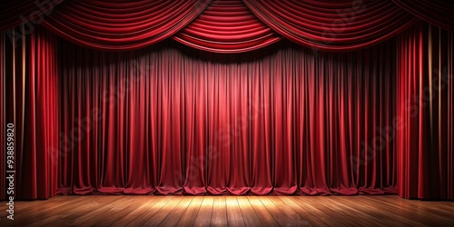 Theater curtains closing after a performance, creating a dramatic and final moment on stage