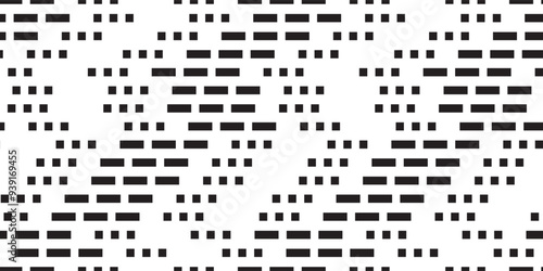 Morse code seamless pattern. Abstract digital bg with specific signs. Squares and rectangles means sos in universal language. Geometric vector texture