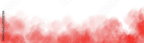 Fantastic red smoke background. Magic red smoke with glitter and small particles of twinkling stars. Fog with luminous particles. Red vapor with stardust. Morning fog over land or water surface, magic