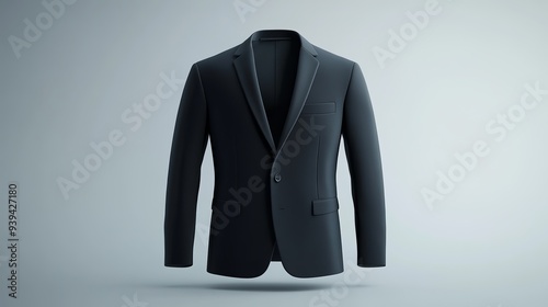 Blank blazer mockup showcasing a front view rendered in 3D