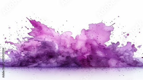 An artistic purple watercolor splash featuring a medley of shades and textures, evoking fluid motion and creativity.