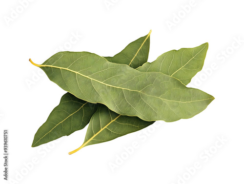 Fresh bay leaves isolated on transparent or white background