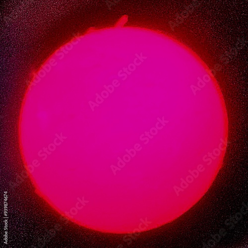 Solar prominences seen through lens of a solar telescope