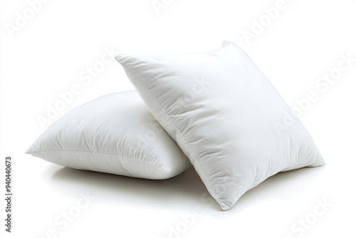 Two new soft pillows isolated on white